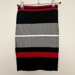 Striped Knit Bodycon Mini Skirt